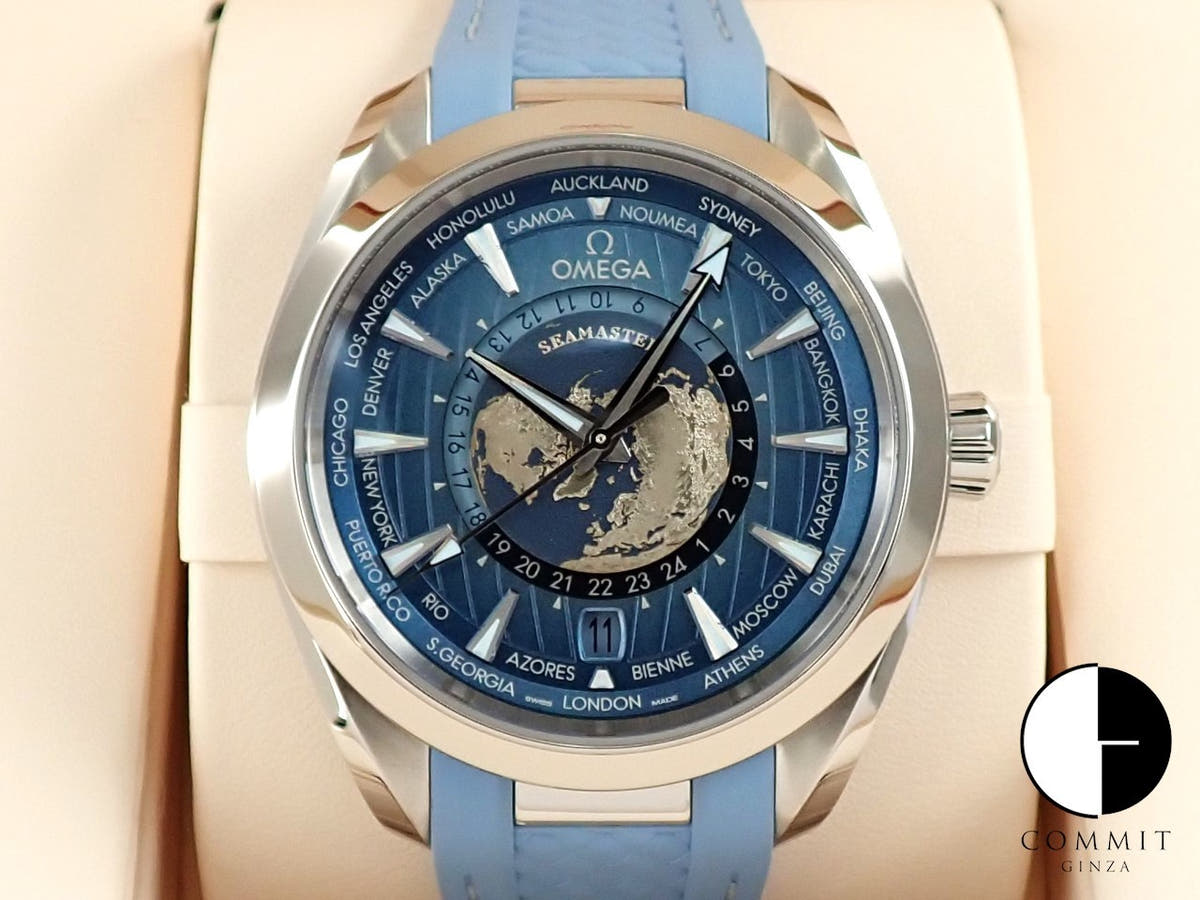 オメガ シーマスター アクアテラ GMT ワールドタイマー Ref.220.12.43.22.03.002 サマーブルー文字盤 未使用 A17KRKUJ