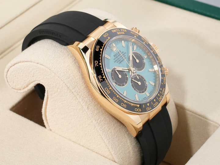 Rolex Daytona Ref. 126518LN Yellow Gold Turquoise Blue Dial Unused sjottbdh