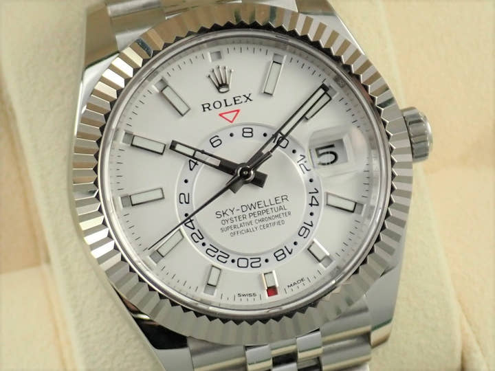 ロレックス スカイドゥエラー Ref.326934 ステンレススチール/ホワイトゴールド ホワイト文字盤 ジュビリーブレスレット 美品 M000L807