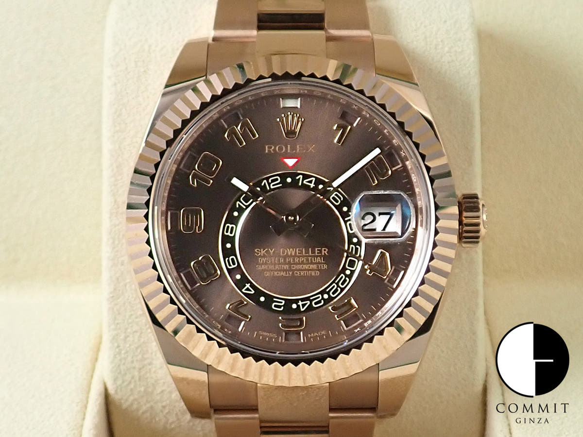 ロレックス スカイドゥエラー Ref.326935 エバーローズゴールド チョコレートアラビア文字盤 オイスターブレスレット