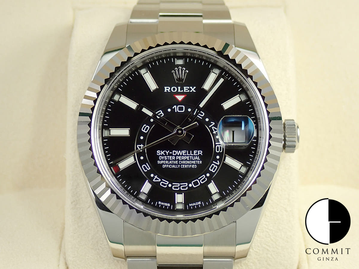 ロレックス スカイドゥエラー Ref.326934 ステンレススチール/ホワイトゴールド ブラック文字盤 オイスターブレスレット