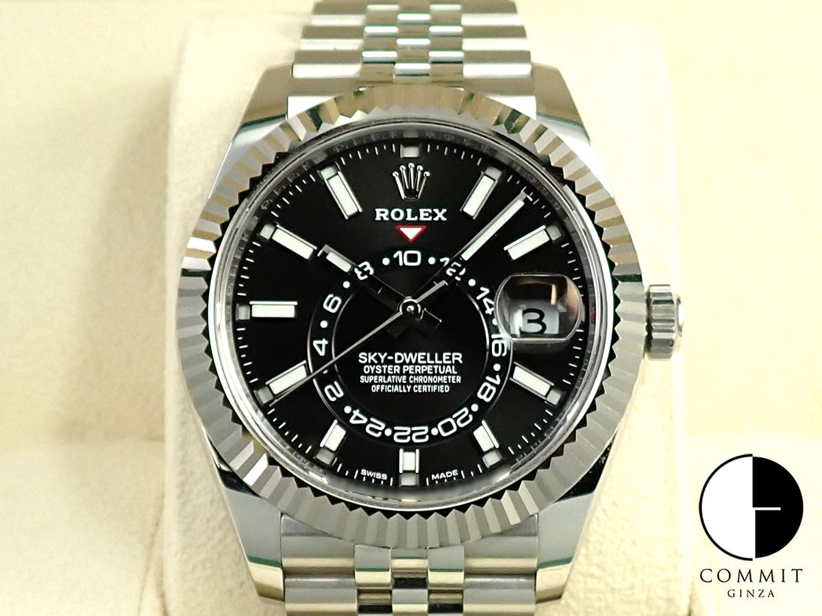 ロレックス スカイドゥエラー Ref.326934 ステンレススチール/ホワイトゴールド ブラック文字盤 ジュビリーブレスレット 美品 LY00L7P0