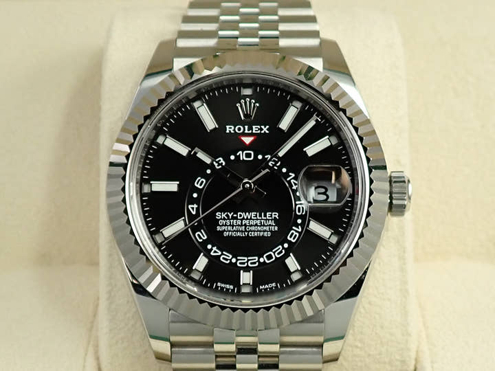 ロレックス スカイドゥエラー Ref.326934 ステンレススチール/ホワイトゴールド ブラック文字盤 ジュビリーブレスレット 美品 LY00L7P0