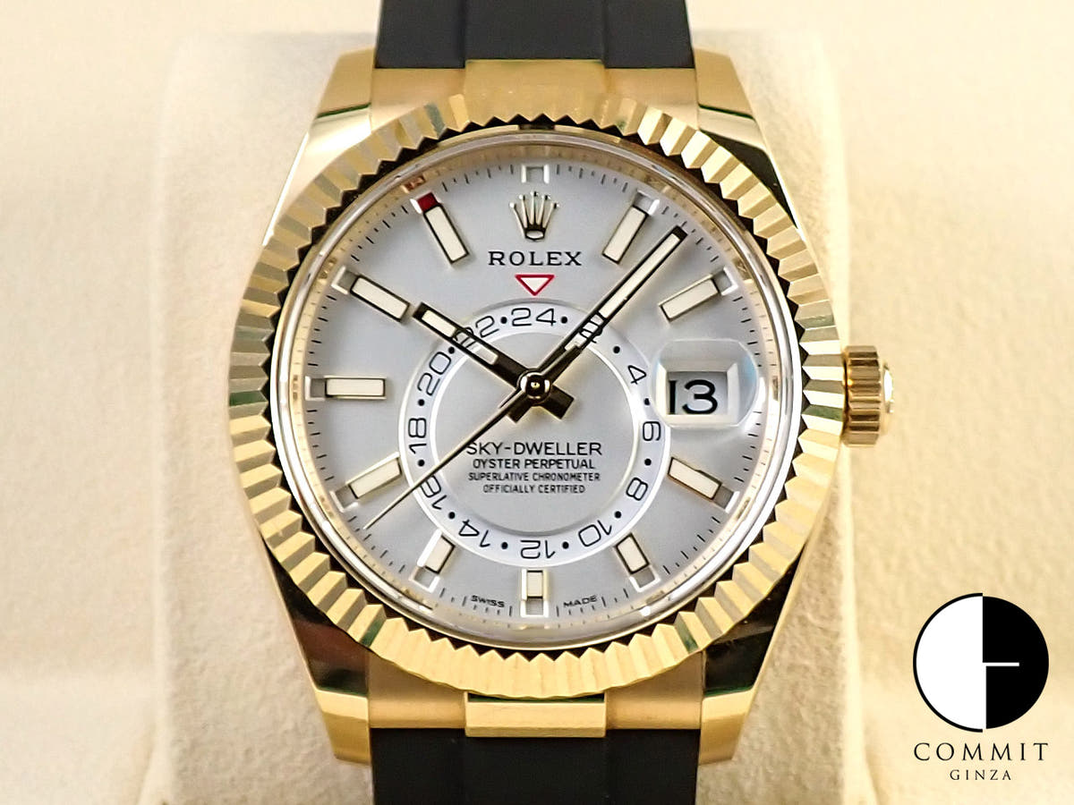 ロレックス スカイドゥエラー Ref.326238 イエローゴールド シルバー文字盤 オイスターフレックス