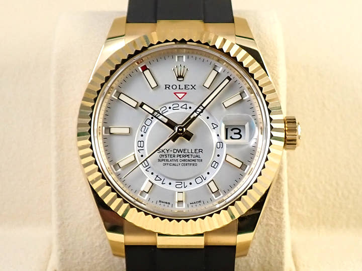 ロレックス スカイドゥエラー Ref.326238 イエローゴールド シルバー文字盤 オイスターフレックス