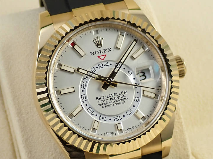 ロレックス スカイドゥエラー Ref.326238 イエローゴールド シルバー文字盤 オイスターフレックス