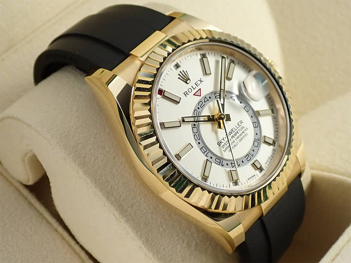 ロレックス スカイドゥエラー Ref.326238 イエローゴールド シルバー文字盤 オイスターフレックス