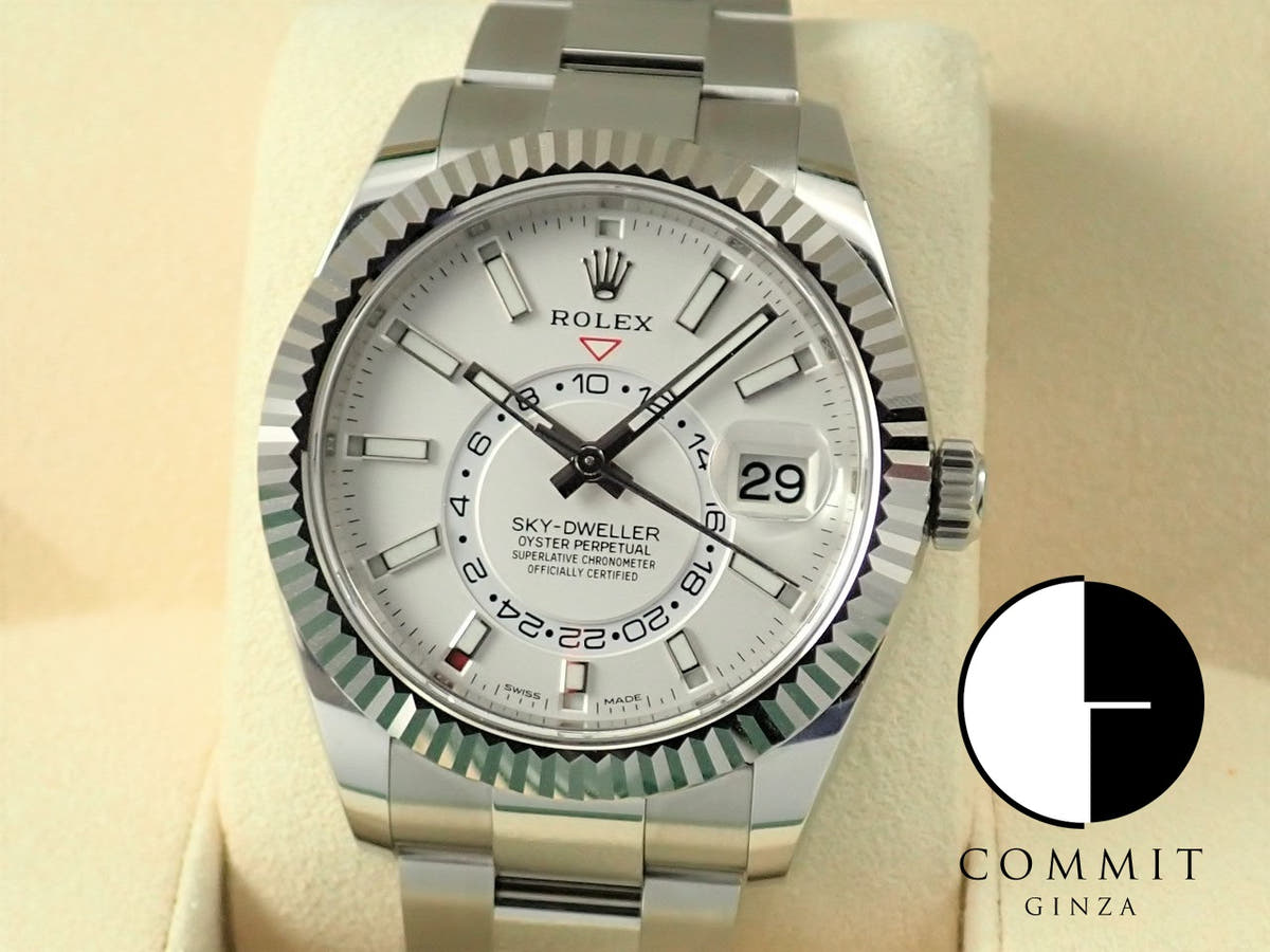 ロレックス スカイドゥエラー Ref.326934 ホワイト文字盤 中古 sky-dweller-25 オイスターブレスレット