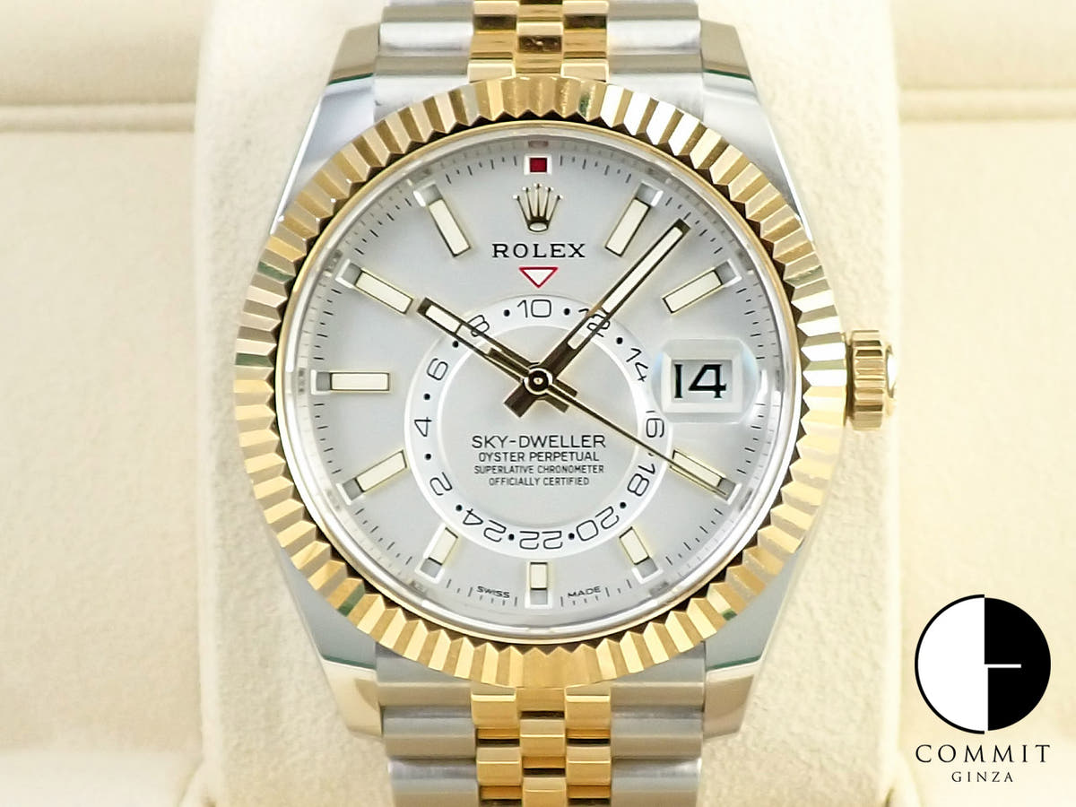 ロレックス スカイドゥエラー Ref.326933 ステンレススチール/イエローゴールド ホワイト文字盤 ジュビリーブレスレット 美品 PX12852S
