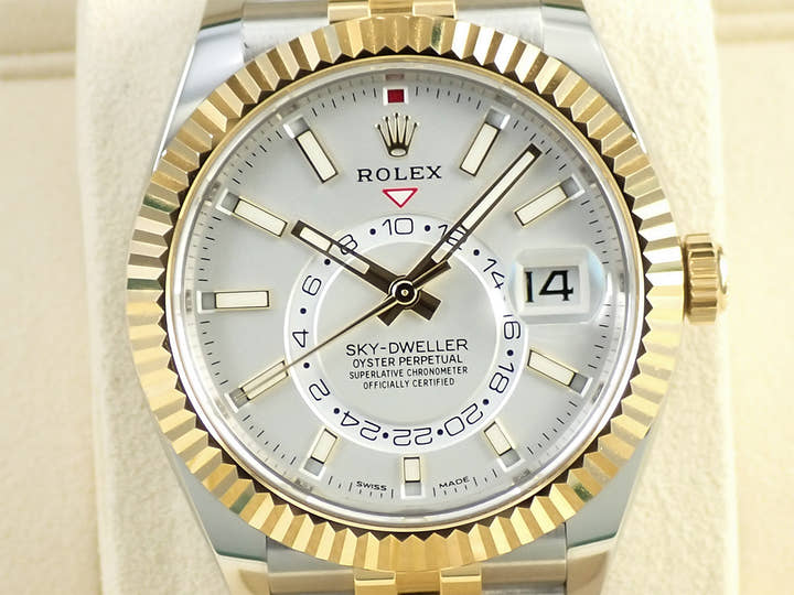 ロレックス スカイドゥエラー Ref.326933 ステンレススチール/イエローゴールド ホワイト文字盤 ジュビリーブレスレット 美品 PX12852S