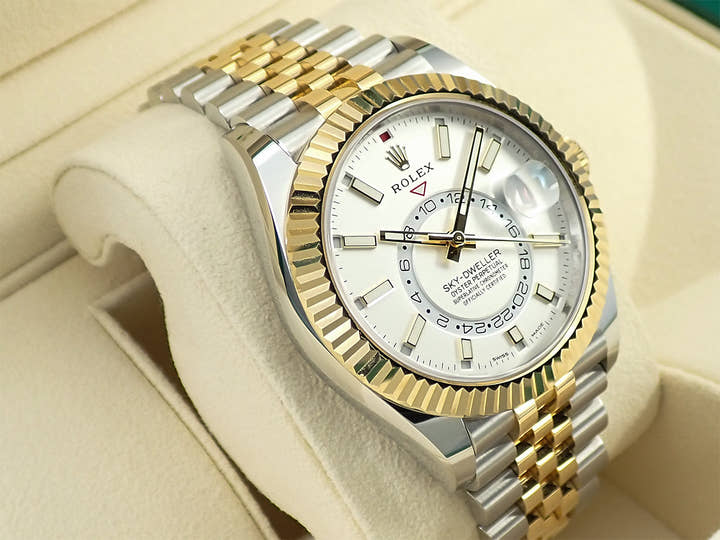 ロレックス スカイドゥエラー Ref.326933 ステンレススチール/イエローゴールド ホワイト文字盤 ジュビリーブレスレット 美品 PX12852S