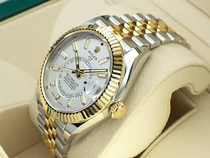 ロレックス スカイドゥエラー Ref.326933 ステンレススチール/イエローゴールド ホワイト文字盤 ジュビリーブレスレット 美品 PX12852S