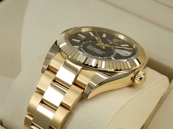 ロレックス スカイドゥエラー Ref.326938 イエローゴールド ブラック文字盤 オイスターブレスレット