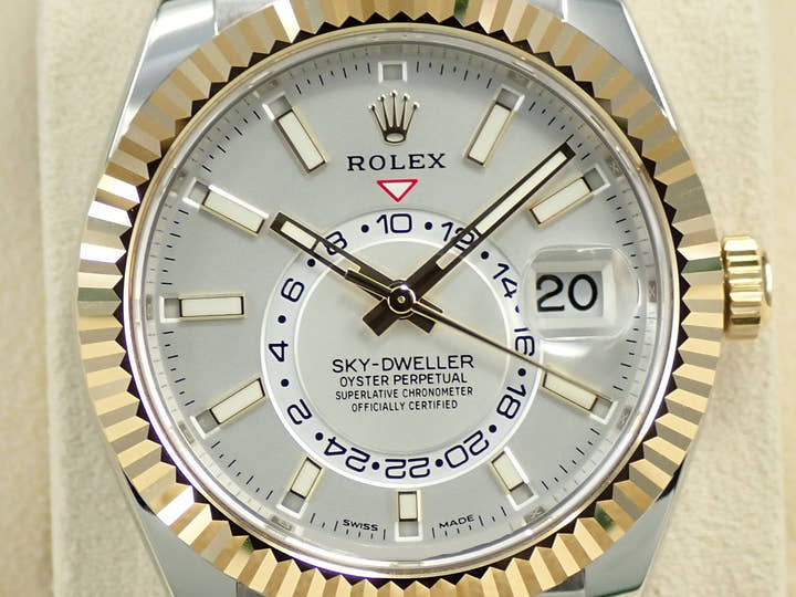 ロレックス スカイドゥエラー Ref.326933 ステンレススチール/イエローゴールド ホワイト文字盤 ジュビリーブレスレット 未使用 M5828091