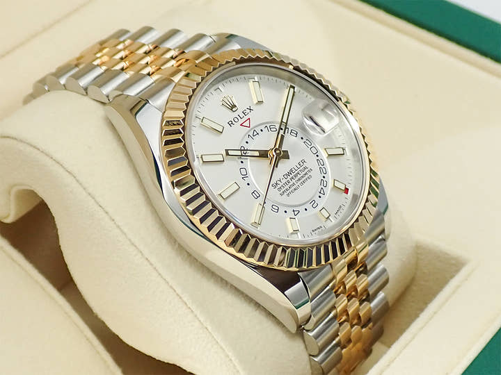 ロレックス スカイドゥエラー Ref.326933 ステンレススチール/イエローゴールド ホワイト文字盤 ジュビリーブレスレット 美品 6YJ606UM