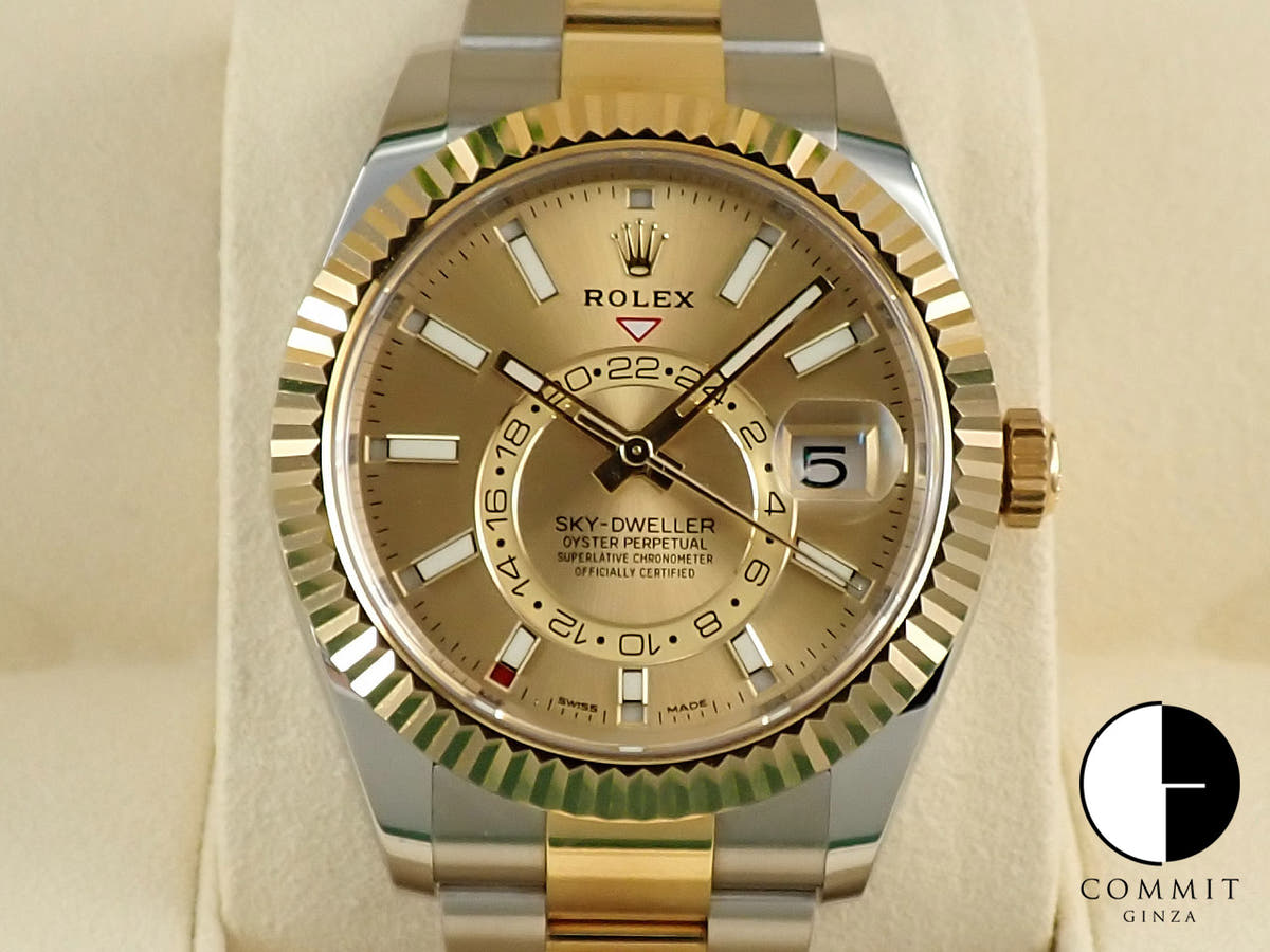 ロレックス スカイドゥエラー Ref.326933 ステンレススチール/イエローゴールド シャンパン文字盤 オイスターブレスレット