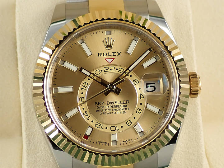 ロレックス スカイドゥエラー Ref.326933 ステンレススチール/イエローゴールド シャンパン文字盤 オイスターブレスレット