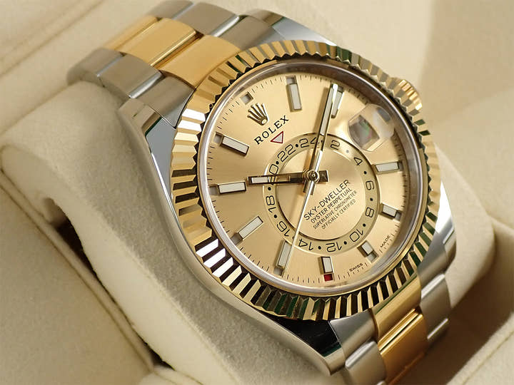 ロレックス スカイドゥエラー Ref.326933 ステンレススチール/イエローゴールド シャンパン文字盤 オイスターブレスレット