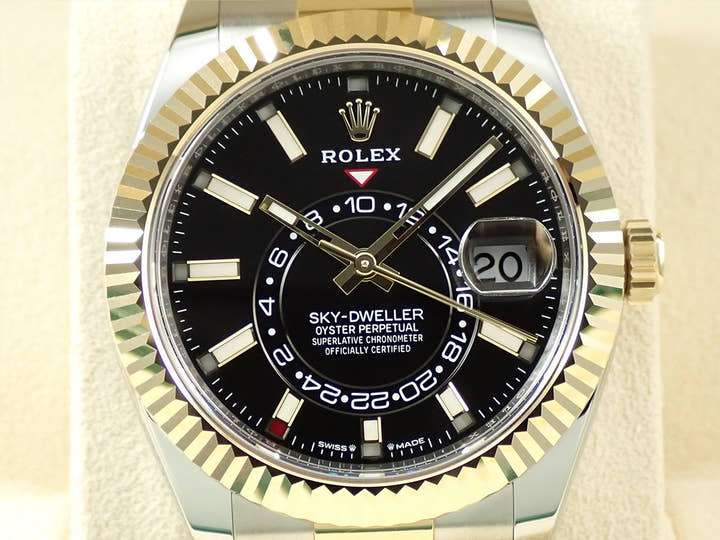 ロレックス スカイドゥエラー Ref.336933 ステンレススチール/イエローゴールド ブライトブラック文字盤 オイスターブレスレット
