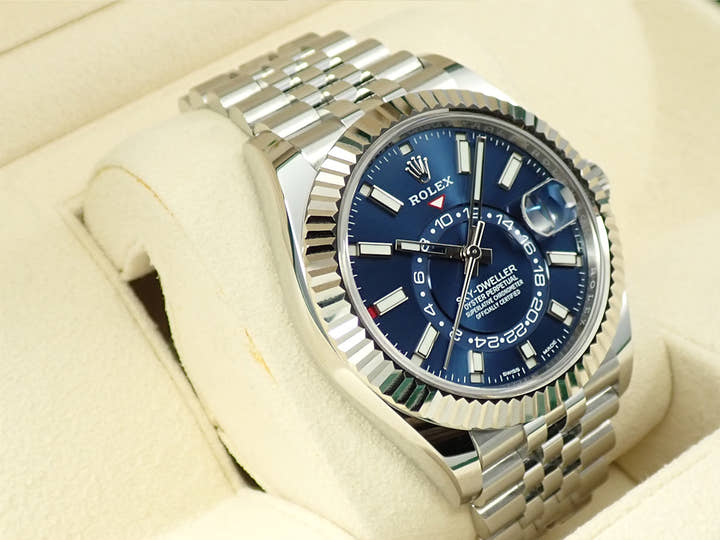 ロレックス スカイドゥエラー Ref.326934 ステンレススチール/ホワイトゴールド ブルー文字盤 ジュビリーブレスレット 美品 85TZRLRF