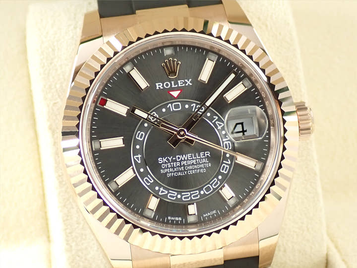 ロレックス スカイドゥエラー Ref.326235 エバーローズゴールド スレート文字盤 オイスターフレックス