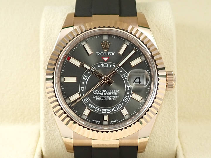 ロレックス スカイドゥエラー Ref.326235 エバーローズゴールド スレート文字盤 オイスターフレックス