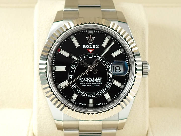 ロレックス スカイドゥエラー Ref.326934 ステンレススチール/ホワイトゴールド ブラック文字盤 オイスターブレスレット