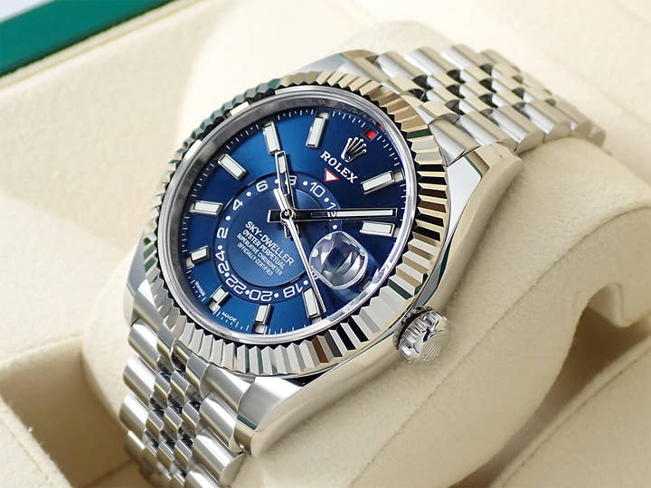 ロレックス スカイドゥエラー Ref.326934 ステンレススチール/ホワイトゴールド ブルー文字盤 ジュビリーブレスレット 美品 U19516V5