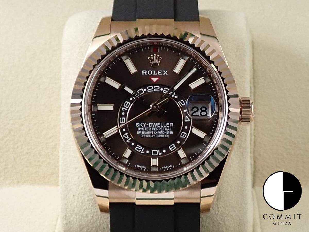 ロレックス スカイドゥエラー Ref.326235 エバーローズゴールド チョコレート文字盤 オイスターフレックス