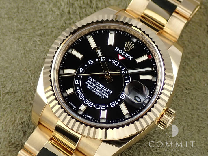 ロレックス スカイドゥエラー Ref.326938 イエローゴールド ブラック文字盤 オイスターブレスレット