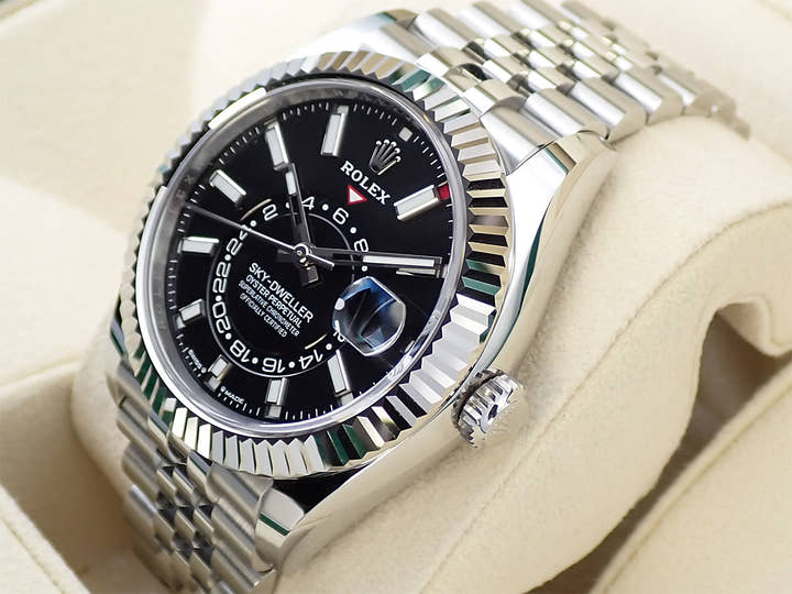 ロレックス スカイドゥエラー Ref.336934 ステンレススチール/ホワイトゴールド ブラック文字盤 ジュビリーブレスレット 極美品 YVYU9241