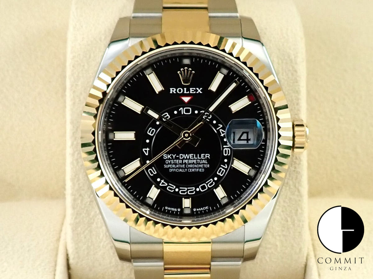 ロレックス スカイドゥエラー Ref.336933 ステンレススチール/イエローゴールド ブライトブラック文字盤 オイスターブレスレット