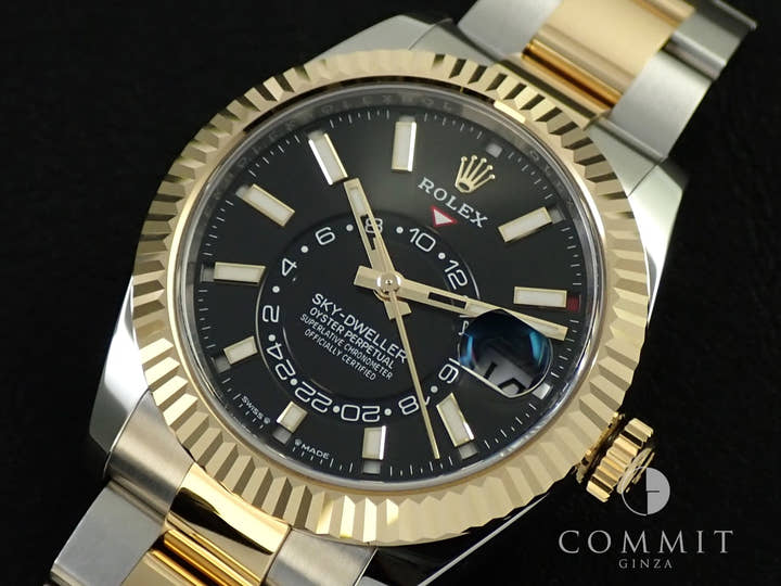 ロレックス スカイドゥエラー Ref.336933 ステンレススチール/イエローゴールド ブライトブラック文字盤 オイスターブレスレット