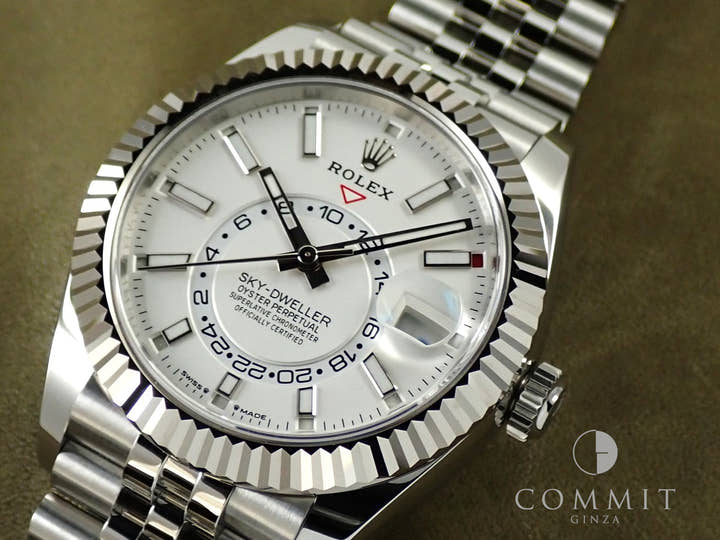 ロレックス スカイドゥエラー Ref.336934 ステンレススチール/ホワイトゴールド ホワイト文字盤 ジュビリーブレスレット 極美品 9ALVCRXK