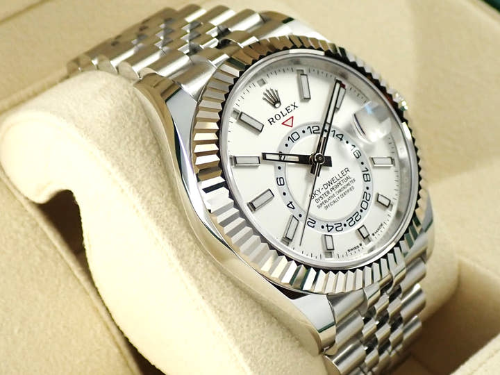 ロレックス スカイドゥエラー Ref.336934 ステンレススチール/ホワイトゴールド ホワイト文字盤 ジュビリーブレスレット 極美品 9ALVCRXK