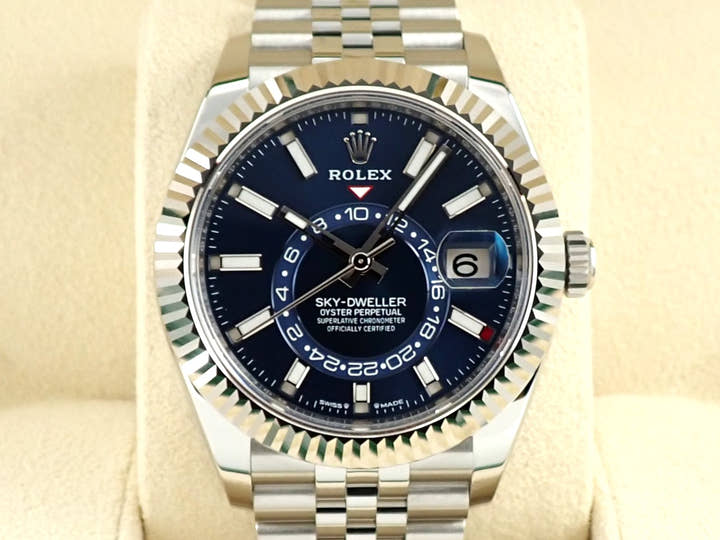 ロレックス スカイドゥエラー Ref.336934 ステンレススチール/ホワイトゴールド ブルー文字盤 ジュビリーブレスレット 極美品 Z7860VM5