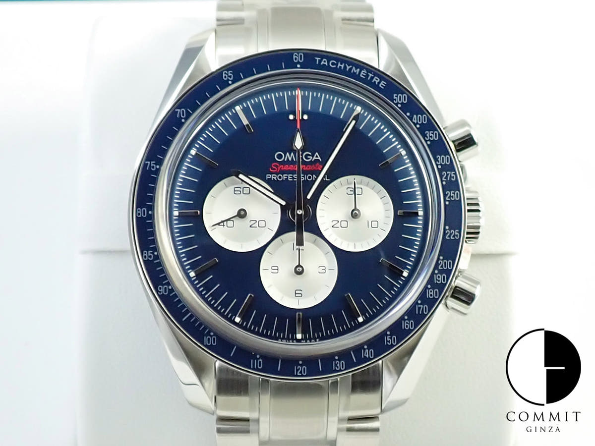 オメガ スピードマスター 記念モデル クロノグラフ 42MM Ref.522.30.42.30.03.001 ブルー文字盤 未使用 633LTTXS