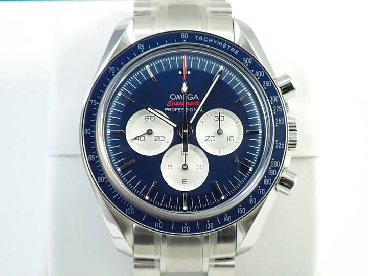 オメガ スピードマスター 記念モデル クロノグラフ 42MM Ref.522.30.42.30.03.001 ブルー文字盤 未使用 633LTTXS