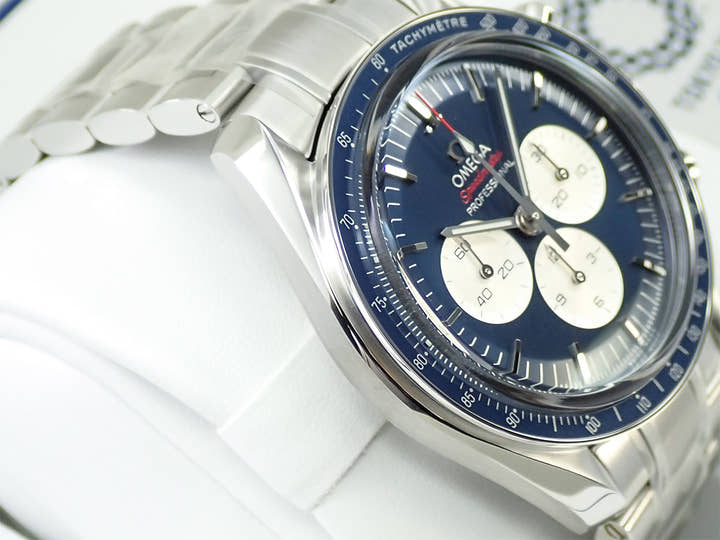 オメガ スピードマスター 記念モデル クロノグラフ 42MM Ref.522.30.42.30.03.001 ブルー文字盤 未使用 633LTTXS