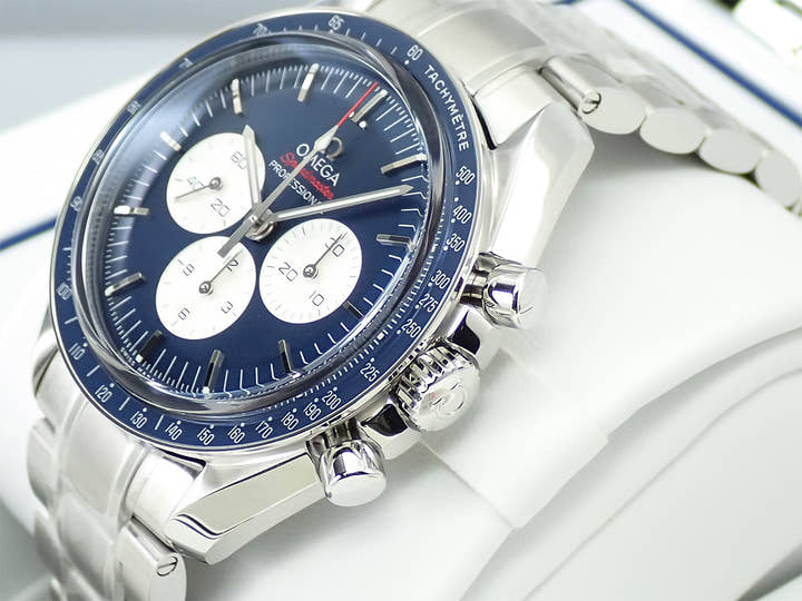オメガ スピードマスター 記念モデル クロノグラフ 42MM Ref.522.30.42.30.03.001 ブルー文字盤 未使用 633LTTXS