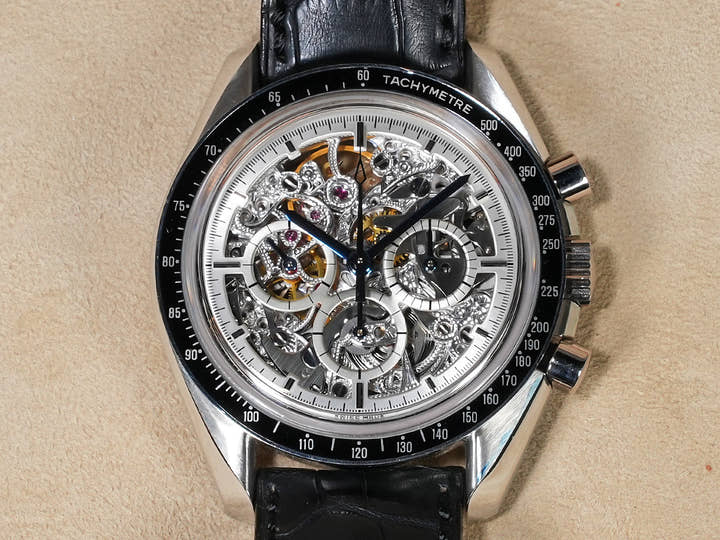 オメガ スピードマスター プロフェッショナル アポロ11号 25周年記念モデル Ref.3097.3 スケルトン文字盤 美中古 W8U4APCM