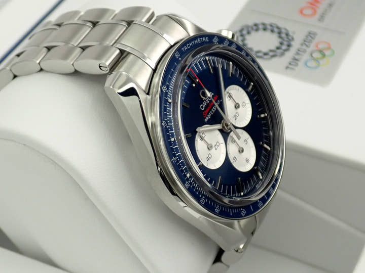 オメガ スピードマスター 記念モデル クロノグラフ 42MM Ref.522.30.42.30.03.001 ブルー文字盤 美品 0Z858911