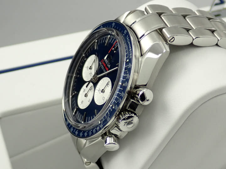 オメガ スピードマスター 記念モデル クロノグラフ 42MM Ref.522.30.42.30.03.001 ブルー文字盤 美品 0Z858911