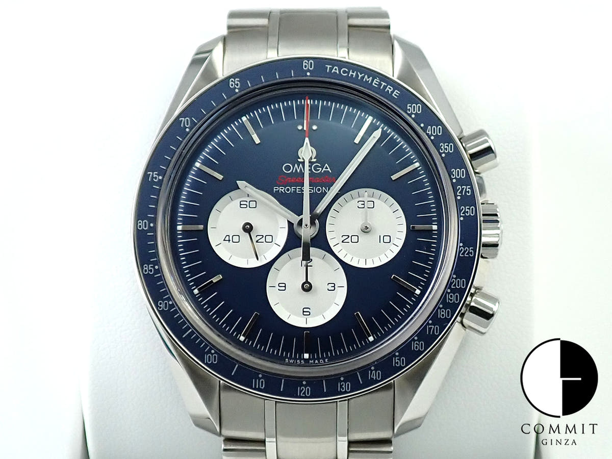オメガ スピードマスター 記念モデル クロノグラフ 42MM Ref.522.30.42.30.03.001 ブルー文字盤 極美品 A6JA79Z3
