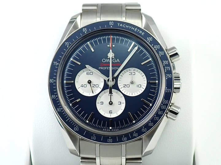 オメガ スピードマスター 記念モデル クロノグラフ 42MM Ref.522.30.42.30.03.001 ブルー文字盤 極美品 A6JA79Z3