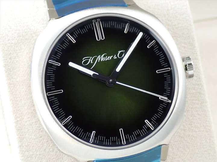 H.モーザー ストリームライナー センターセコンド Ref.6200-1200 マトリックスグリーンフュメ文字盤 未使用 3754ZJR6