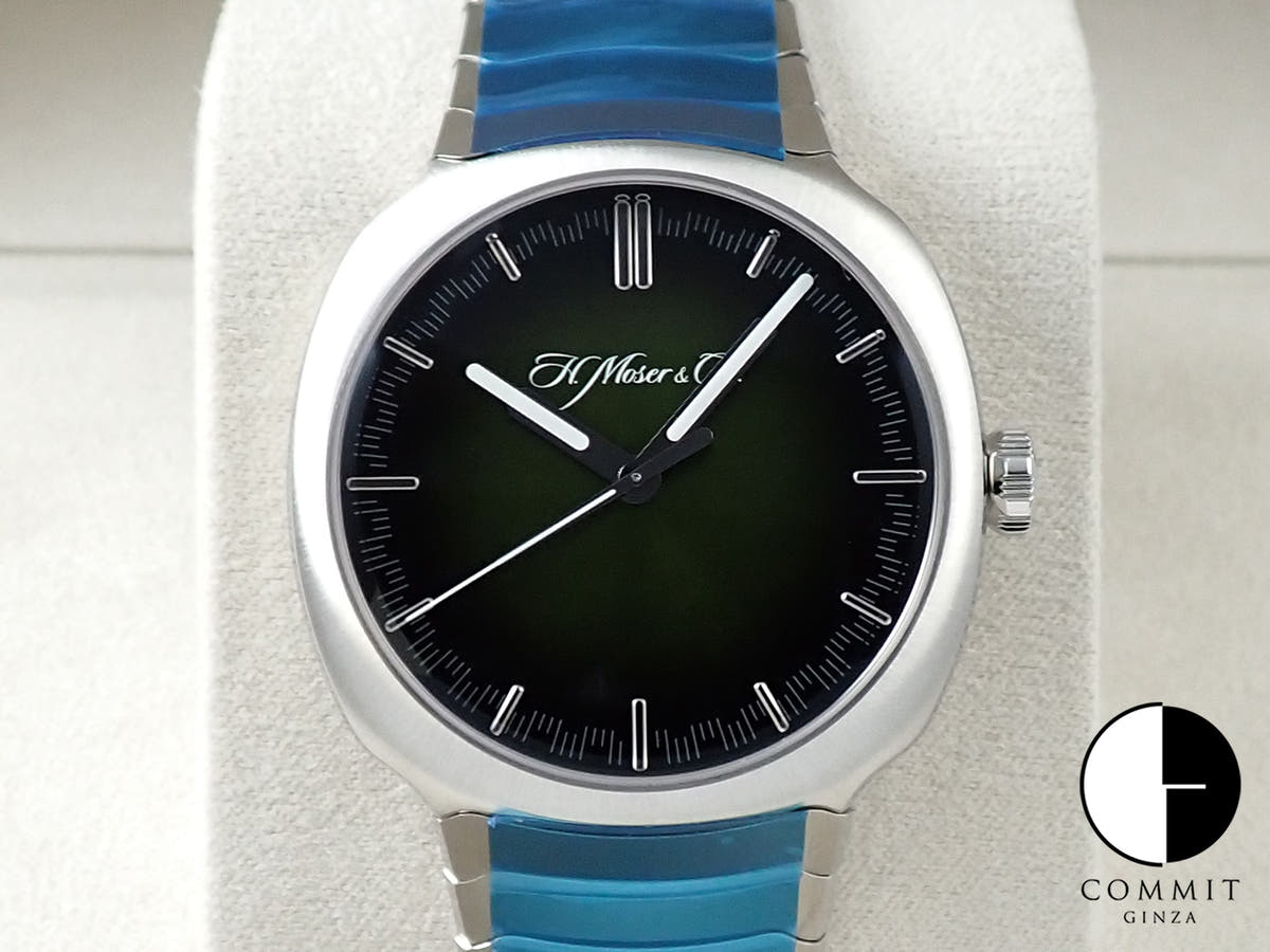 H.モーザー ストリームライナー センターセコンド Ref.6200-1200 マトリックスグリーンフュメ文字盤 未使用 3754ZJR6