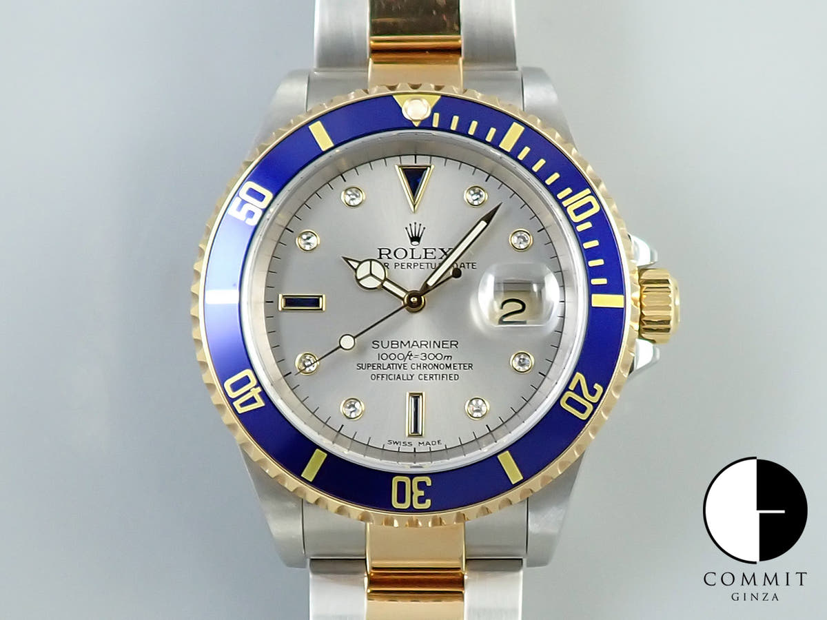 ロレックス サブマリーナー デイト Ref.16613SG ステンレススチール/イエローゴールド グレー文字盤