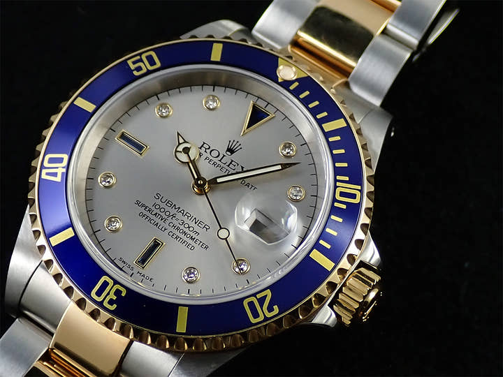 ロレックス サブマリーナー デイト Ref.16613SG ステンレススチール/イエローゴールド グレー文字盤