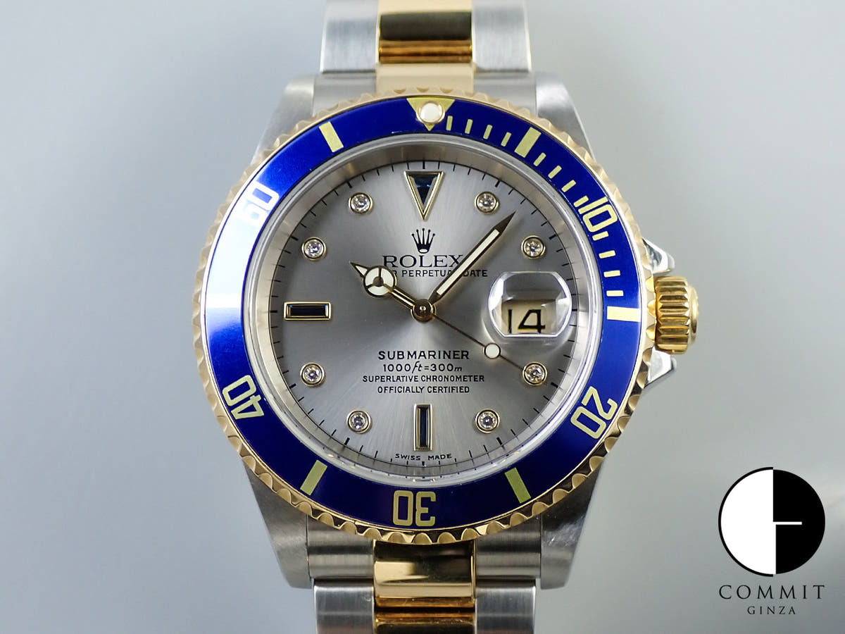 ロレックス サブマリーナー デイト Ref.16613SG ステンレススチール/イエローゴールド グレー文字盤